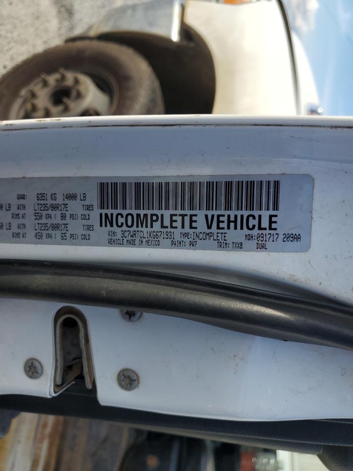 2019 Ram 3500 VIN: 3C7WRTCL1KG671931 Lot: 81670175