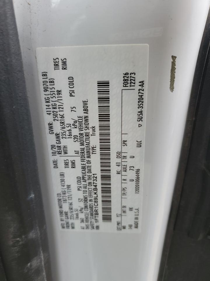 2020 Ford Transit T-250 VIN: 1FTBR1C89LKB47321 Lot: 84792045