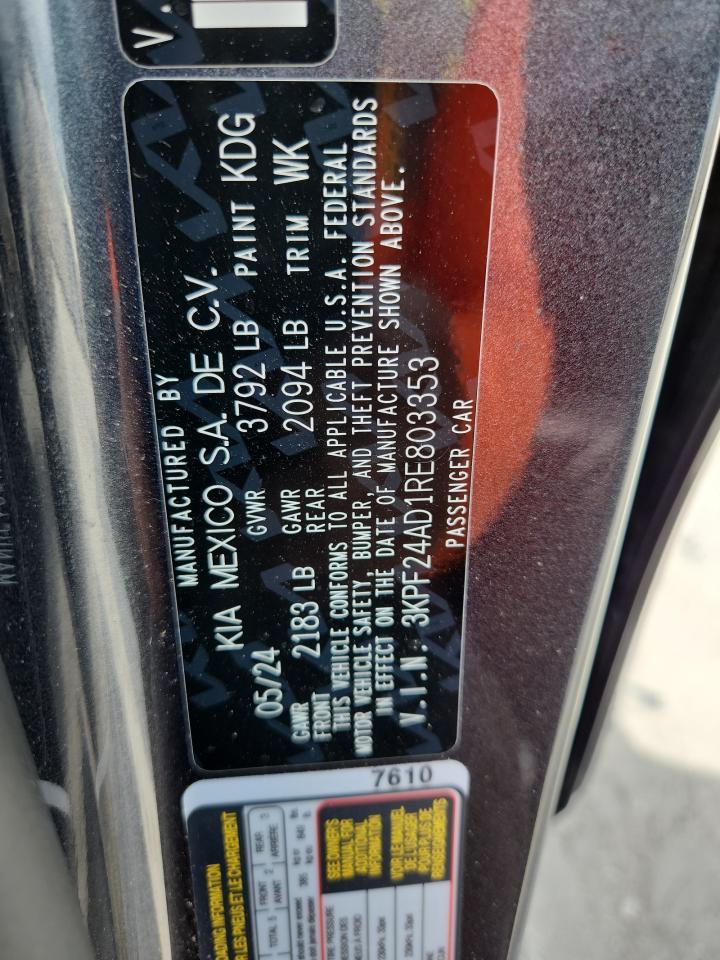 2024 Kia Forte Lx VIN: 3KPF24AD1RE803353 Lot: 87362115