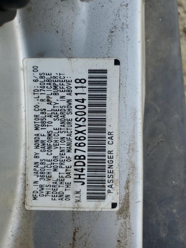 2000 Acura Integra Gs VIN: JH4DB766XYS004118 Lot: 87129385