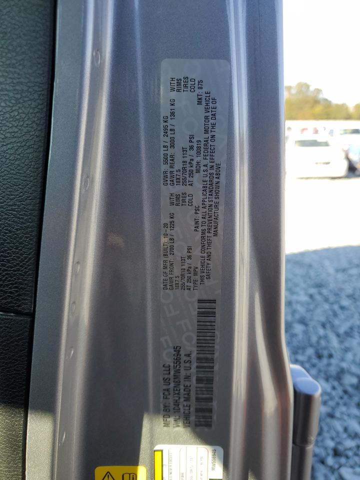 2021 Jeep Wrangler Unlimited Sahara VIN: 1C4HJXEN8MW556945 Lot: 87293515