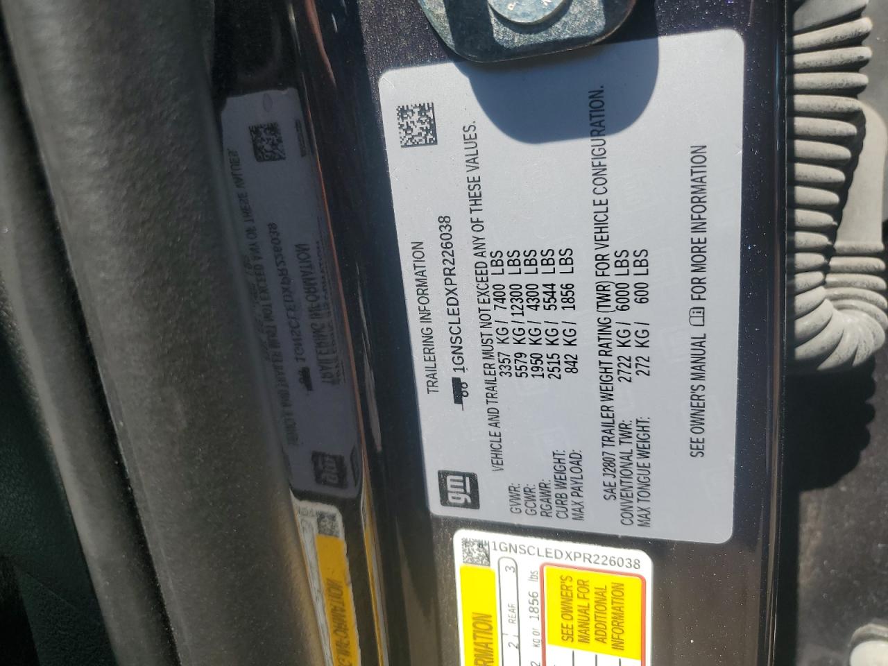 2023 Chevrolet Tahoe C1500 VIN: 1GNSCLEDXPR226038 Lot: 84734355