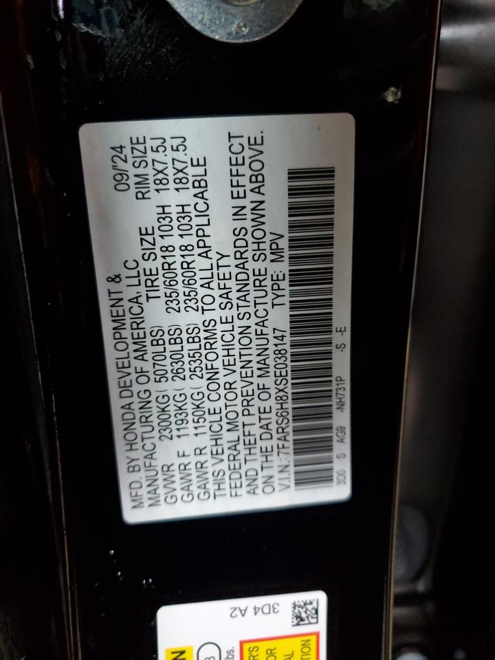 2025 Honda Cr-V Sport-L VIN: 7FARS6H8XSE038147 Lot: 89633635