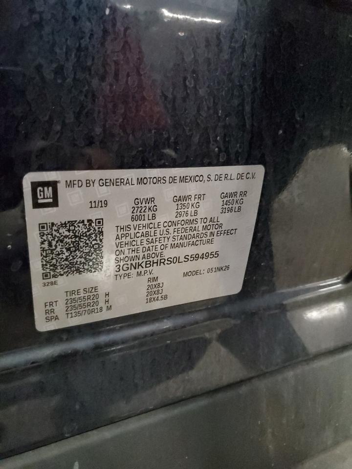 2020 Chevrolet Blazer 2Lt VIN: 3GNKBHRS0LS594955 Lot: 82185655