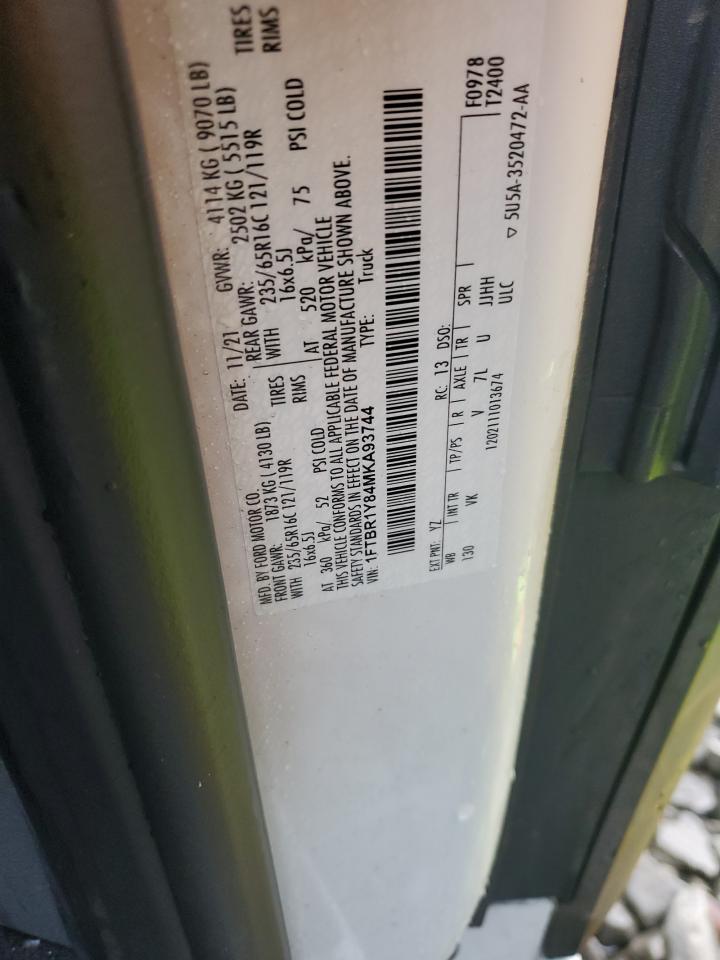 2021 Ford Transit 250 Delivery Van VIN: 1FTBR1Y84MKA93744 Lot: 90720065