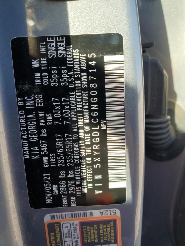 2022 Kia Sorento Lx VIN: 5XYRGDLC6NG087145 Lot: 82220905