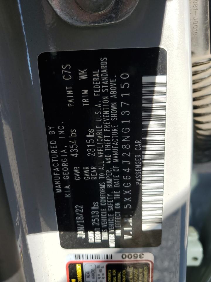 2022 Kia K5 Gt Line VIN: 5XXG64J28NG137150 Lot: 90401745