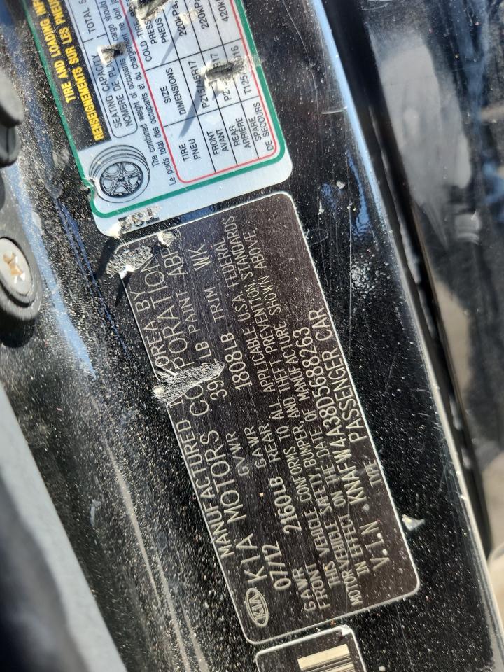 2013 Kia Forte Sx VIN: KNAFW4A38D5688263 Lot: 86189245