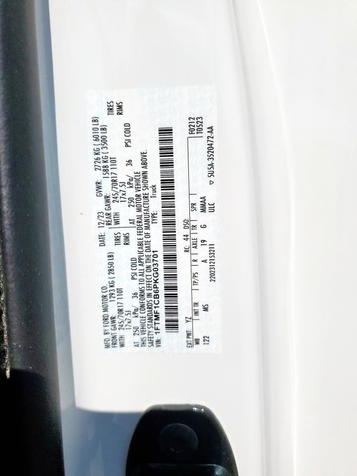 2023 Ford F150 VIN: 1FTMF1CB6PKG03701 Lot: 85143955