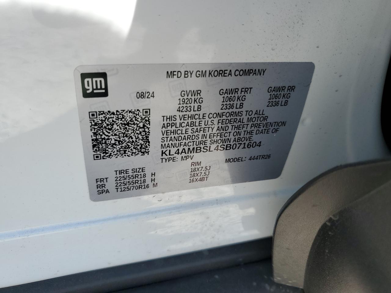 2025 Buick Encore Gx Preferred VIN: KL4AMBSL4SB071604 Lot: 86237695