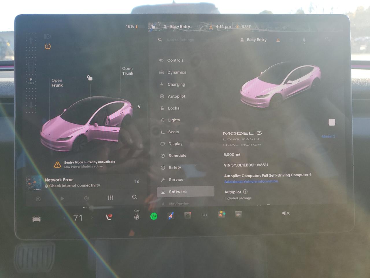 2025 Tesla Model 3 VIN: 5YJ3E1EB0SF998511 Lot: 87213685