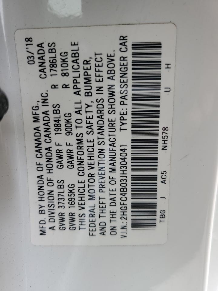 2018 Honda Civic Lx VIN: 2HGFC4B03JH304041 Lot: 86171385