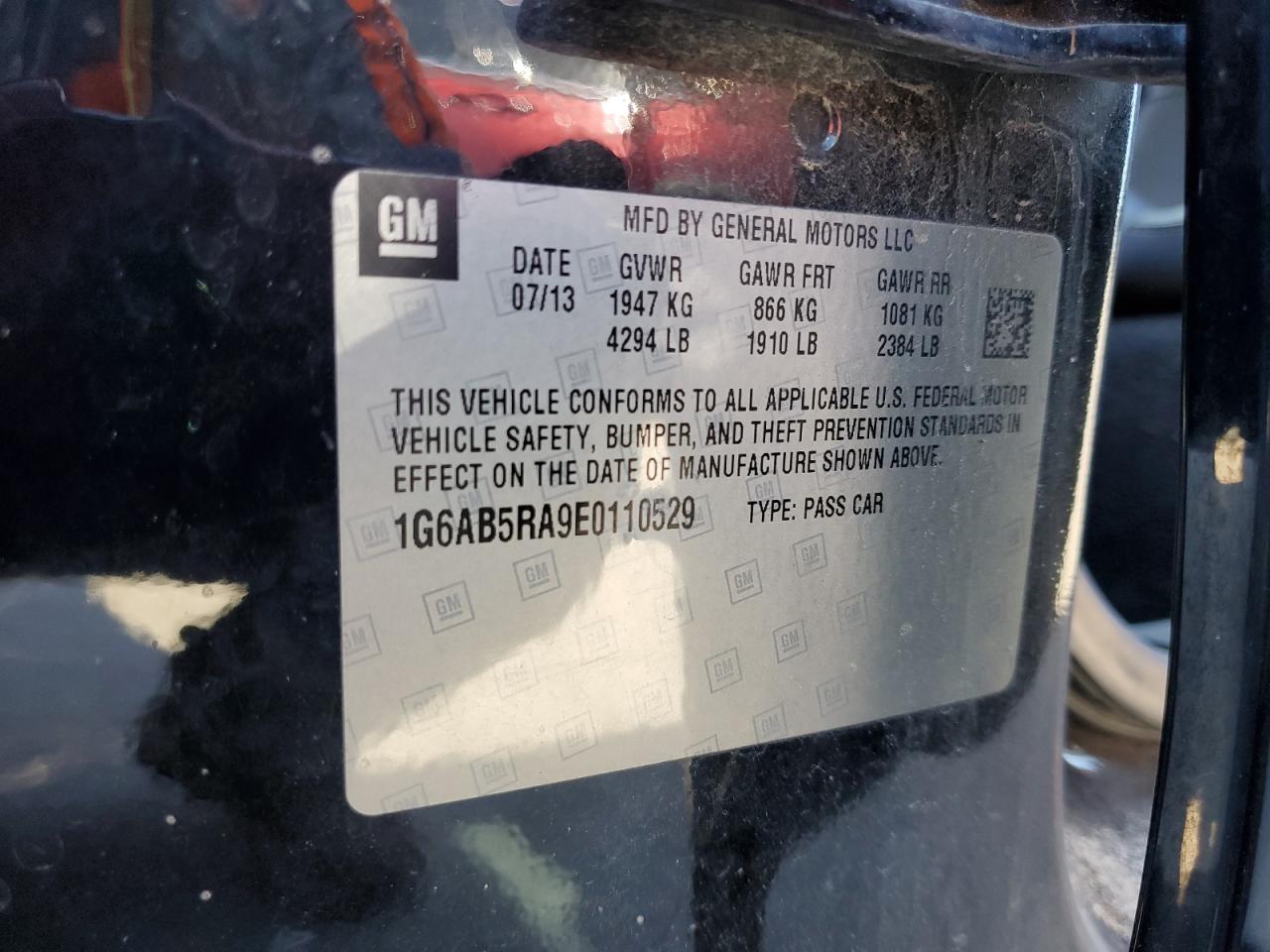 2014 Cadillac Ats Luxury VIN: 1G6AB5RA9E0110529 Lot: 86247445