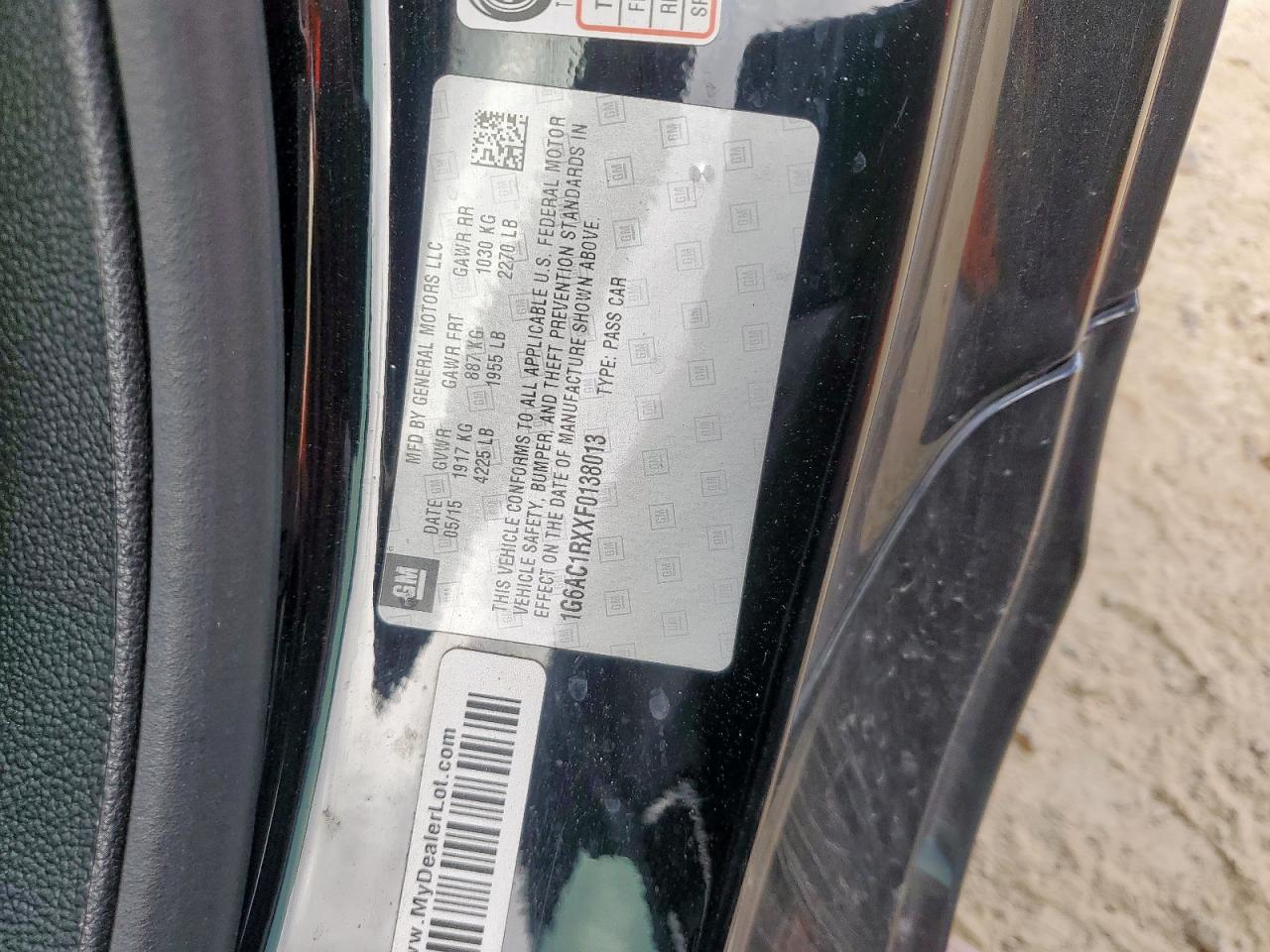 2015 Cadillac Ats Performance VIN: 1G6AC1RXXF0138013 Lot: 81388275