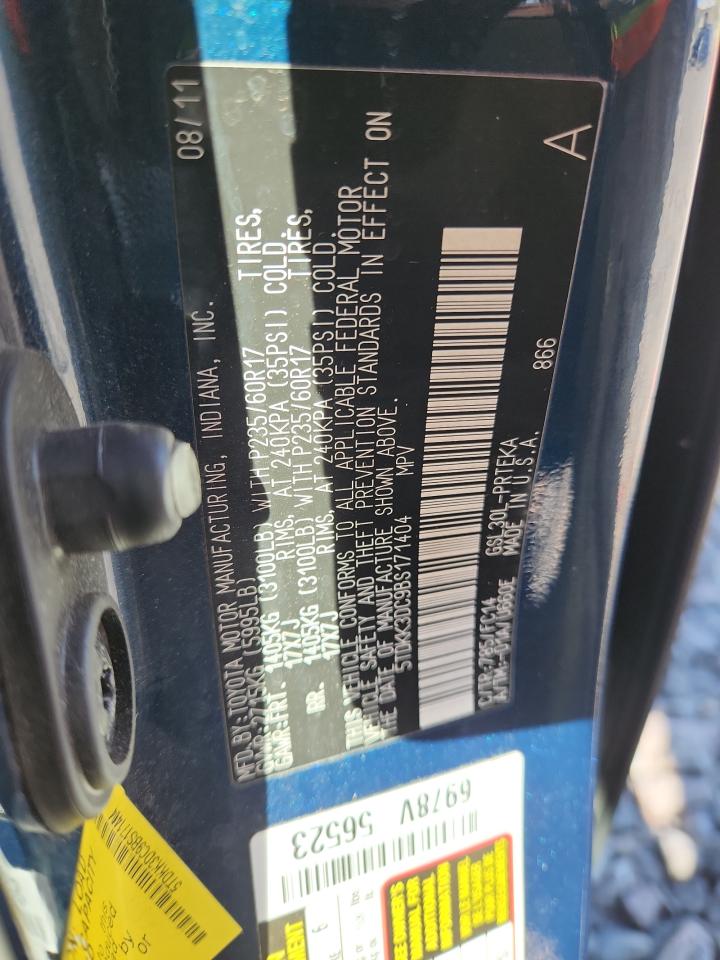 2011 Toyota Sienna Le VIN: 5TDKK3DC9BS171404 Lot: 87214895