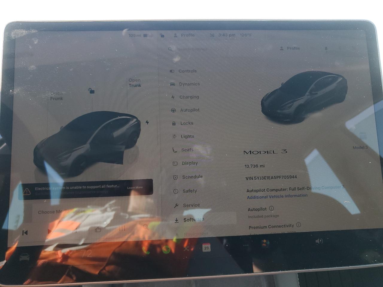 2023 Tesla Model 3 VIN: 5YJ3E1EA5PF705944 Lot: 90066855