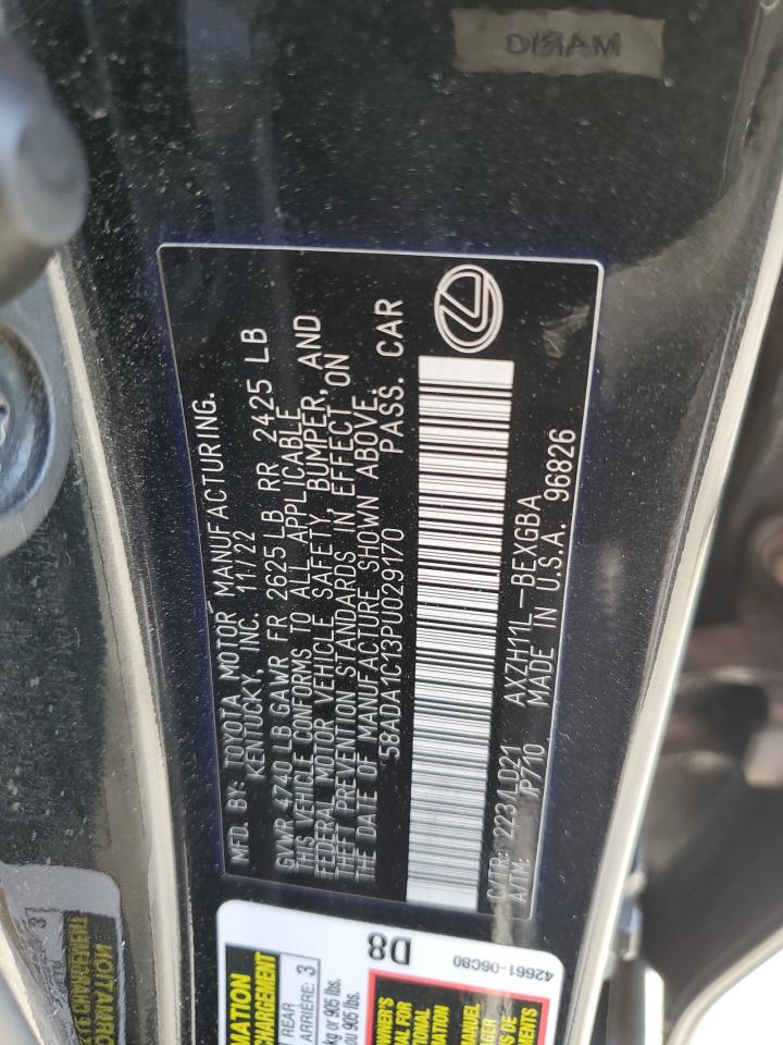 2023 Lexus Es 300H Base VIN: 58ADA1C13PU029170 Lot: 81154855