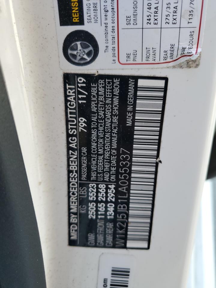 2020 Mercedes-Benz Cls 450 VIN: W1K2J5JB1LA055337 Lot: 86829415