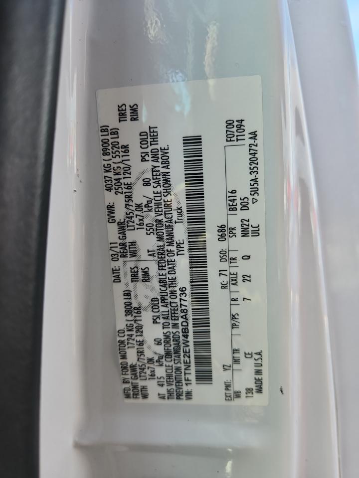 2011 Ford Econoline E250 Van VIN: 1FTNE2EW4BDA87736 Lot: 82391585