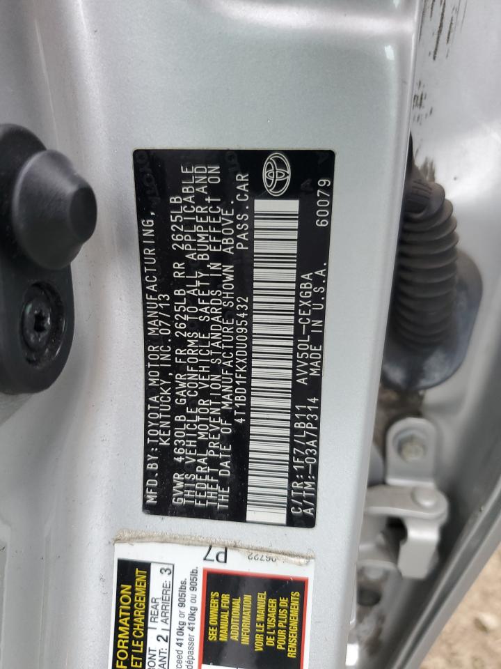 2013 Toyota Camry Hybrid VIN: 4T1BD1FKXDU095432 Lot: 82317145