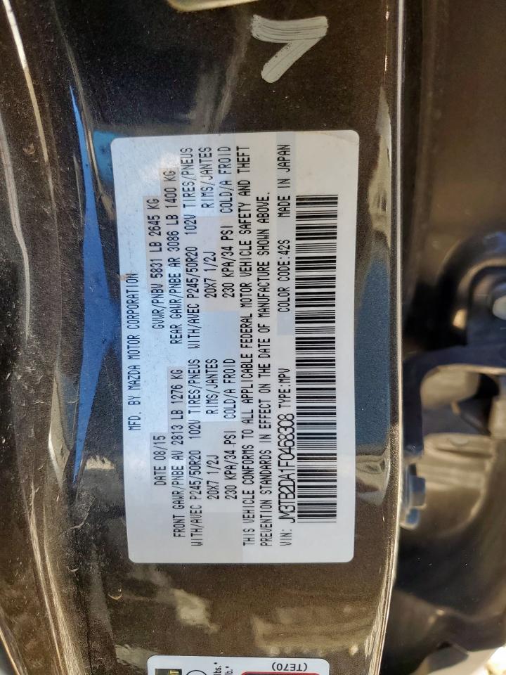 2015 Mazda Cx-9 Grand Touring VIN: JM3TB2DA1F0468308 Lot: 90945705