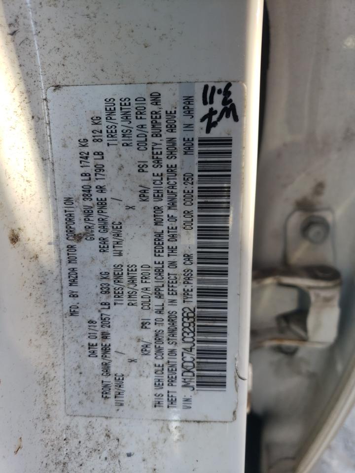 2018 Mazda Cx-3 Touring VIN: JM1DKDC74J0329362 Lot: 87080705