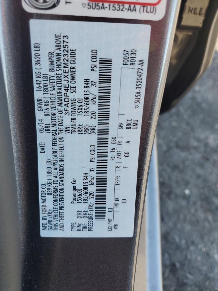 2014 Ford Fiesta Se VIN: 3FADP4EJXEM232573 Lot: 85563855