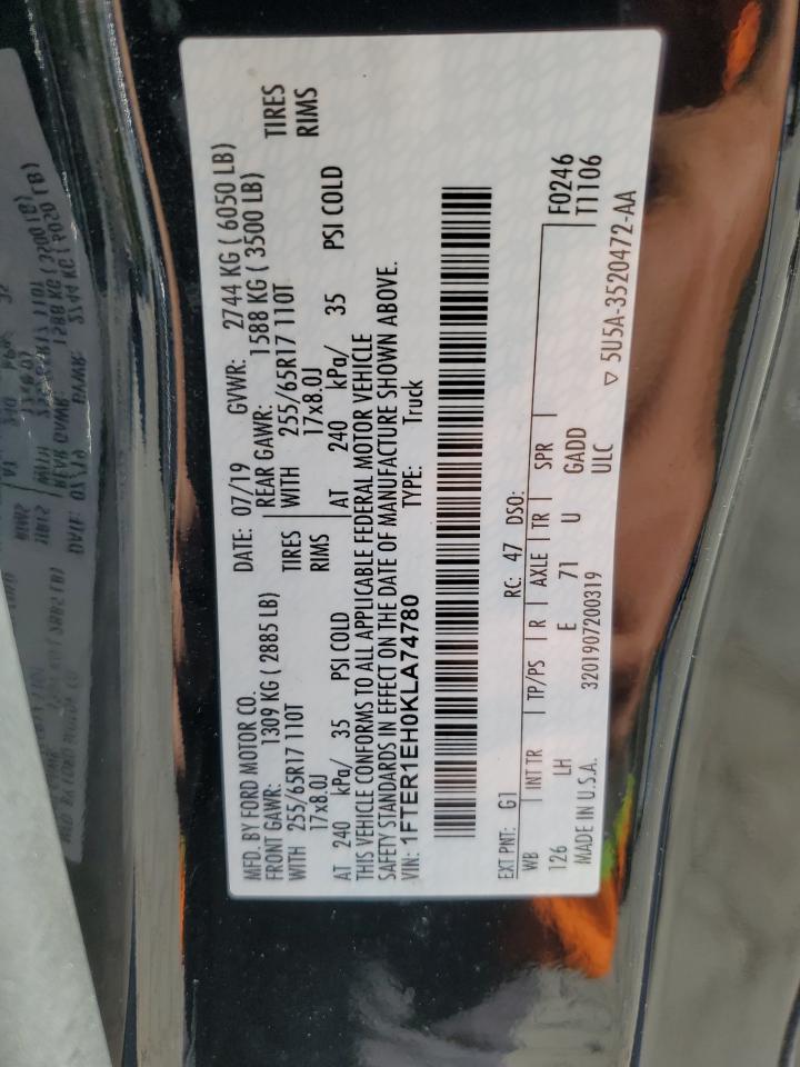 2019 Ford Ranger Xl VIN: 1FTER1EH0KLA74780 Lot: 87215725