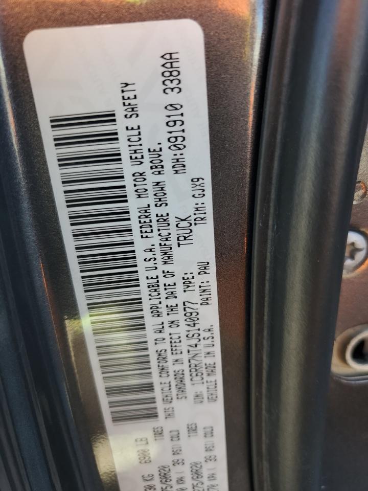 2018 Ram 1500 Laramie VIN: 1C6RR7NT4JS140977 Lot: 90525725