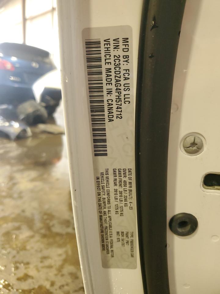 2023 Dodge Challenger Sxt VIN: 2C3CDZAG4PH574712 Lot: 86846675