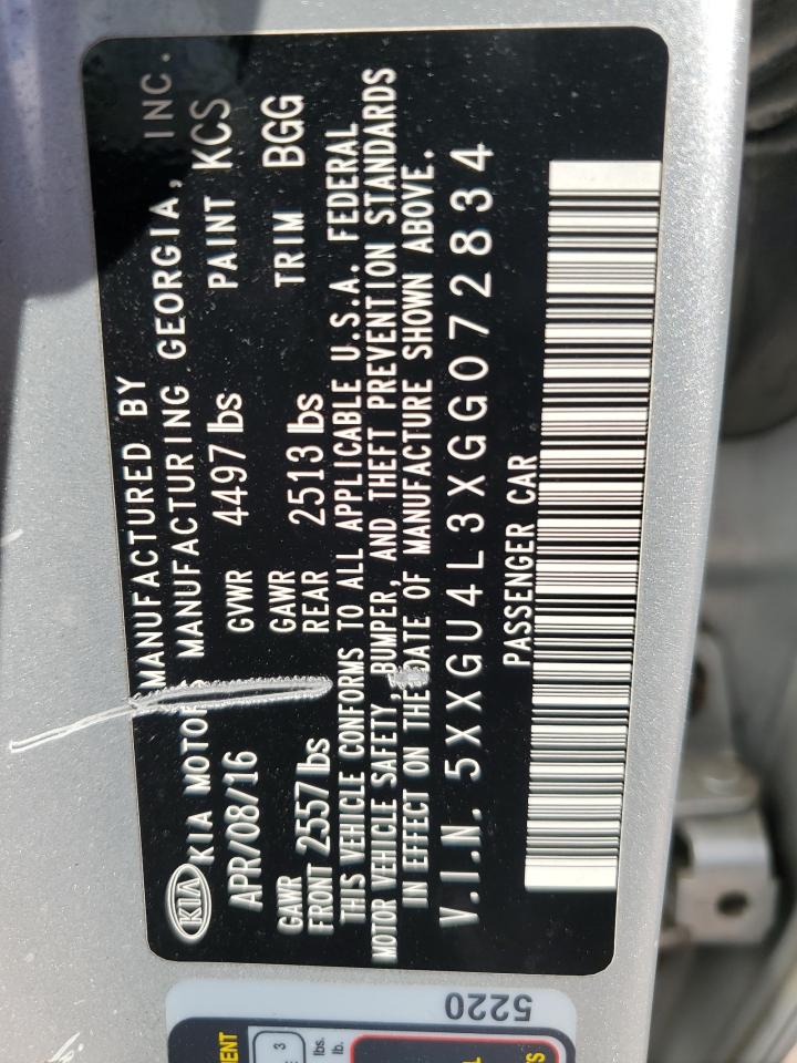 2016 Kia Optima Ex VIN: 5XXGU4L3XGG072834 Lot: 84934045