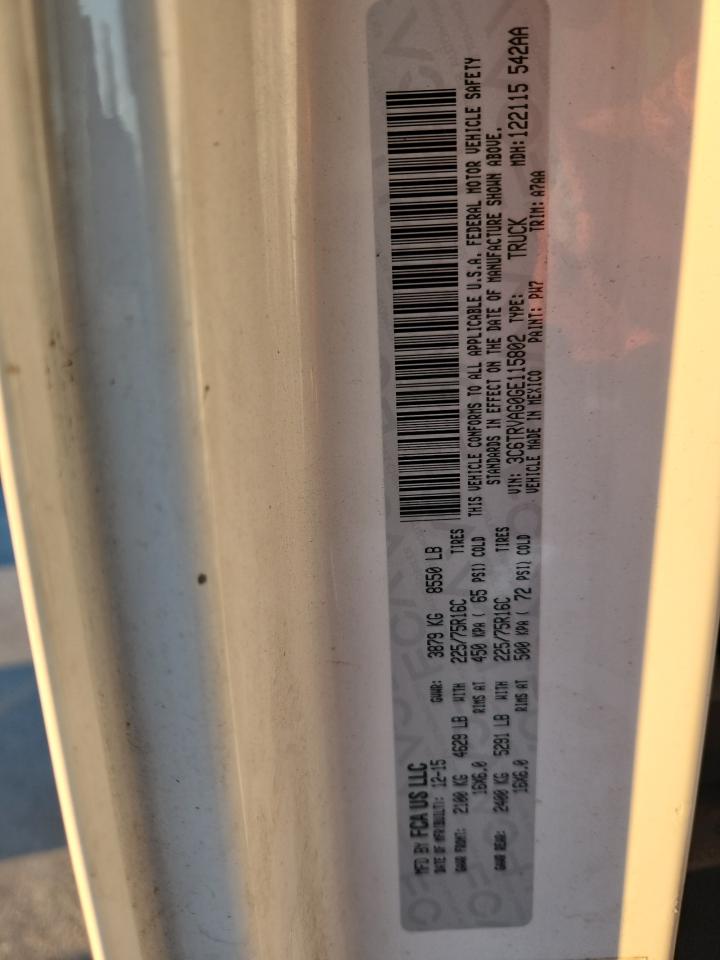 2016 Ram Promaster 1500 Van VIN: 3C6TRVAG0GE115802 Lot: 87030565