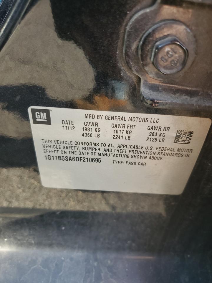 2013 Chevrolet Malibu Ls VIN: 1G11B5SA6DF210695 Lot: 82578785