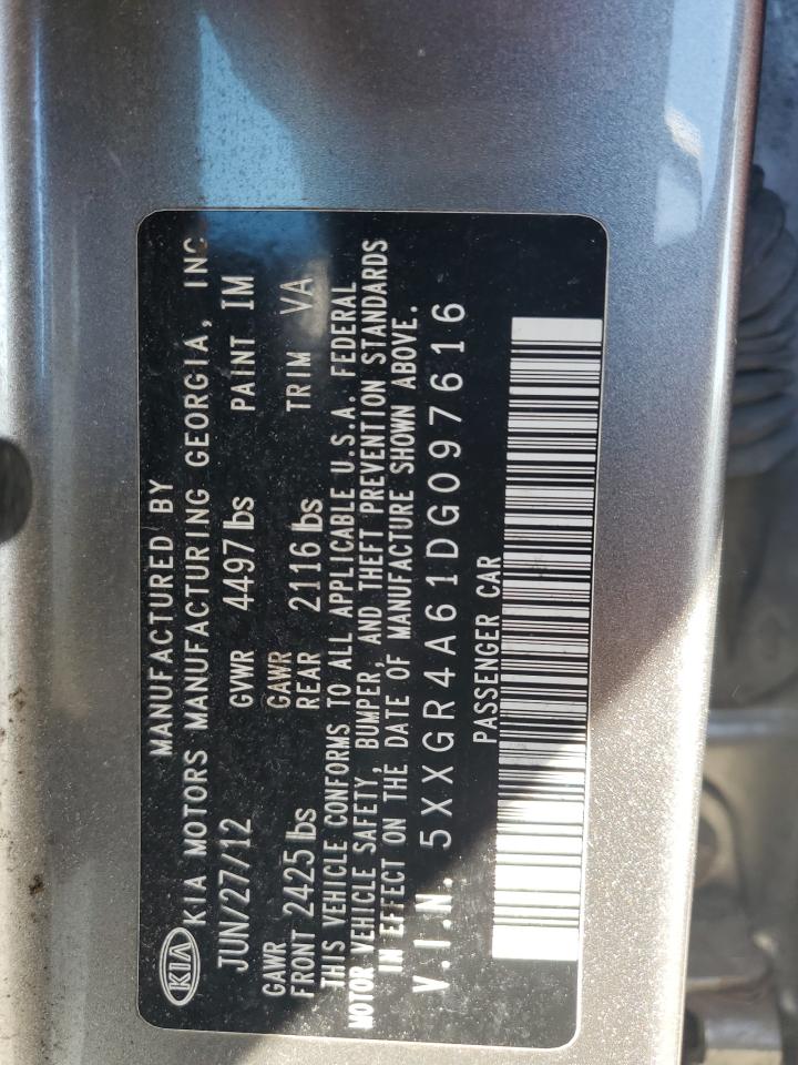 2013 Kia Optima Sx VIN: 5XXGR4A61DG097616 Lot: 84812865