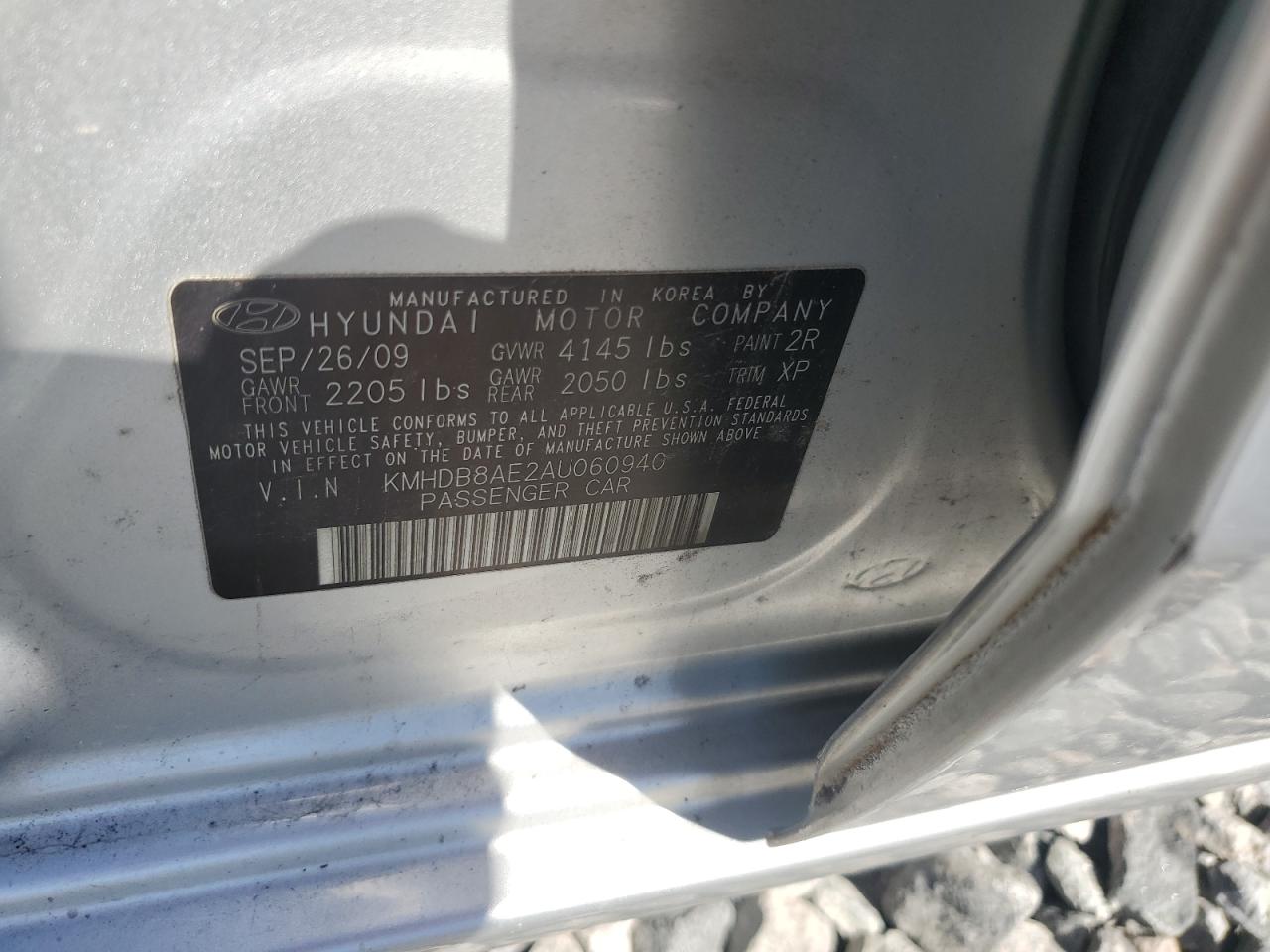 2010 Hyundai Elantra Touring Gls VIN: KMHDB8AE2AU060940 Lot: 86310305