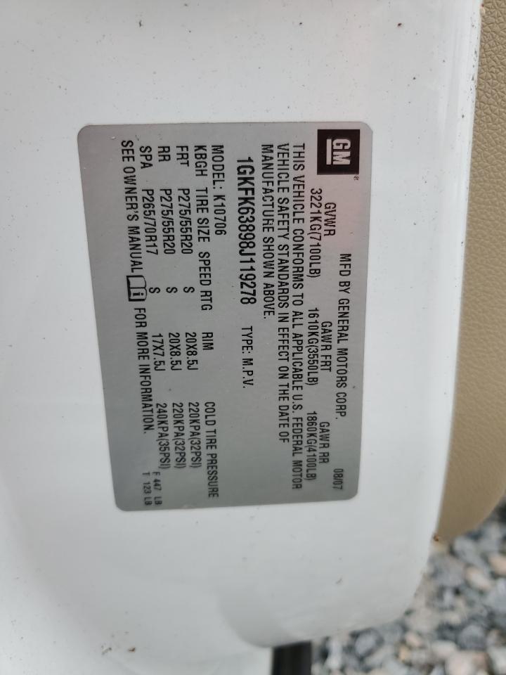 2008 GMC Yukon Denali VIN: 1GKFK63898J119278 Lot: 87412665