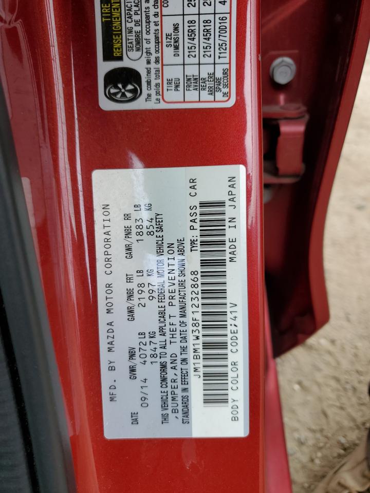 2015 Mazda 3 Grand Touring VIN: JM1BM1W38F1232868 Lot: 85265495