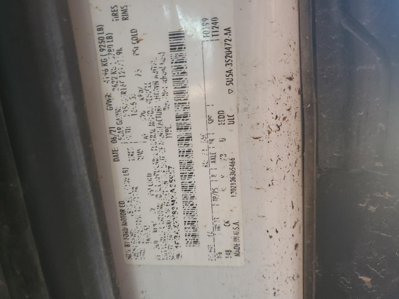 2021 Ford Transit T-350 VIN: 1FBAX2Y88MKA65957 Lot: 85001575