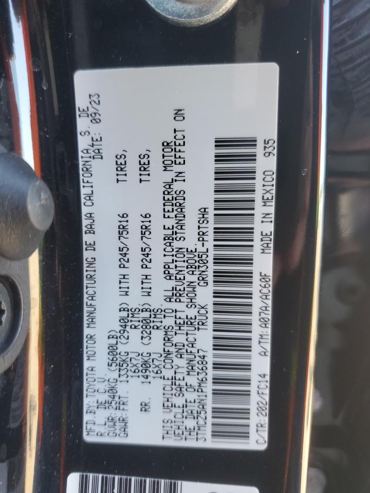 2023 Toyota Tacoma Double Cab VIN: 3TMCZ5AN1PM636847 Lot: 86130695