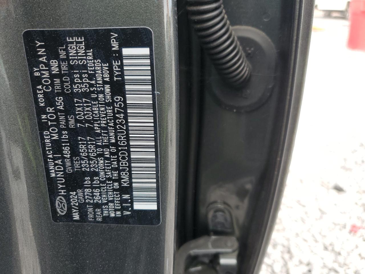 2024 Hyundai Tucson Blue VIN: KM8JBCD16RU234759 Lot: 84547985