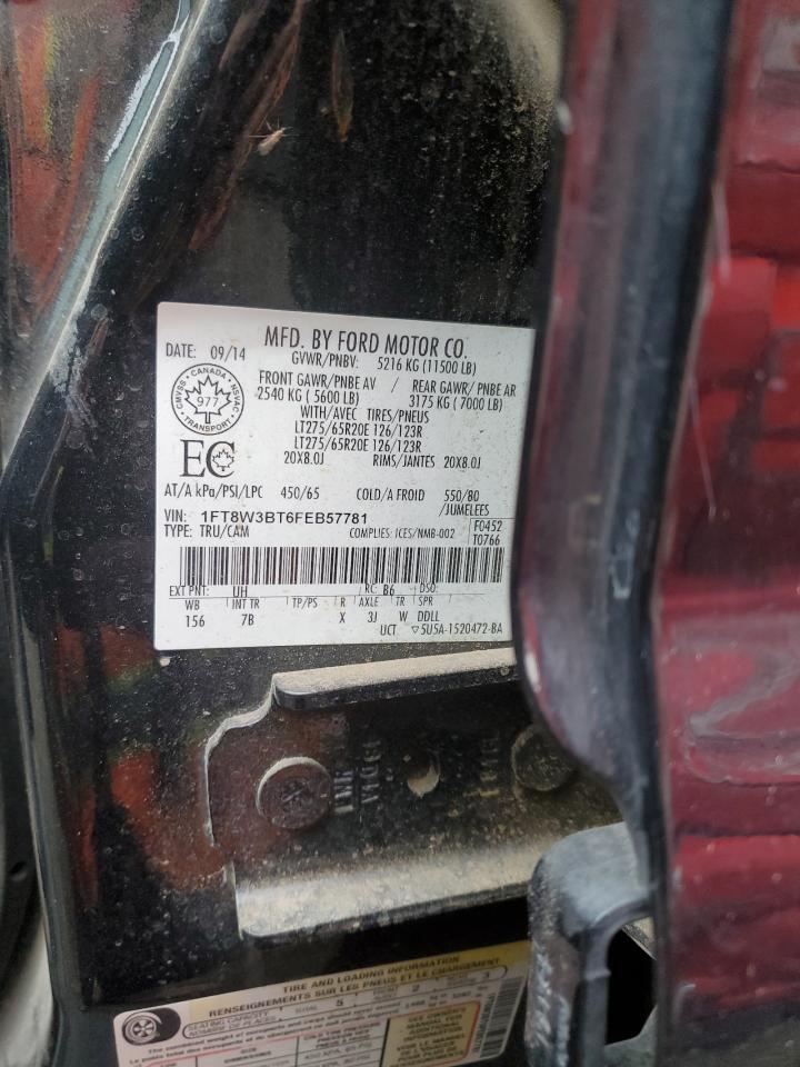 2015 Ford F350 Super Duty VIN: 1FT8W3BT6FEB57781 Lot: 81999565