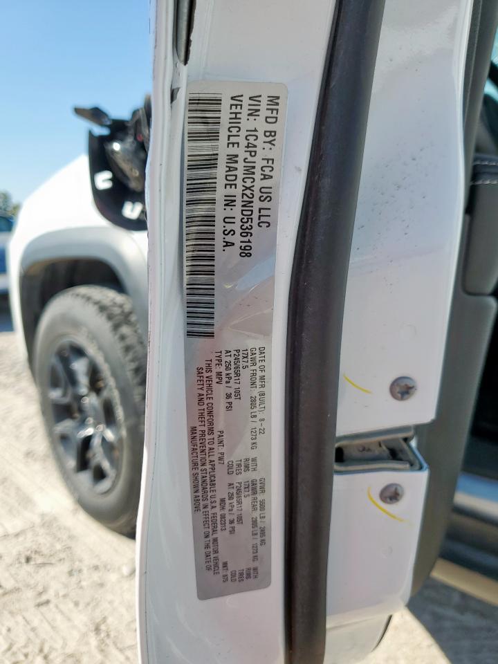 2022 Jeep Cherokee Latitude VIN: 1C4PJMCX2ND536198 Lot: 86801205