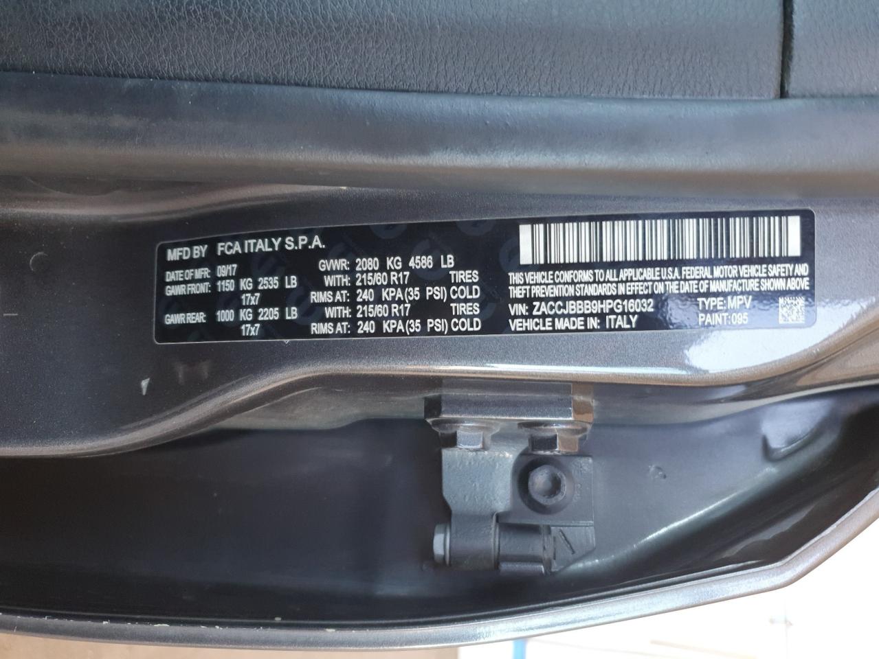 2017 Jeep Renegade Latitude VIN: ZACCJBBB9HPG16032 Lot: 90525815