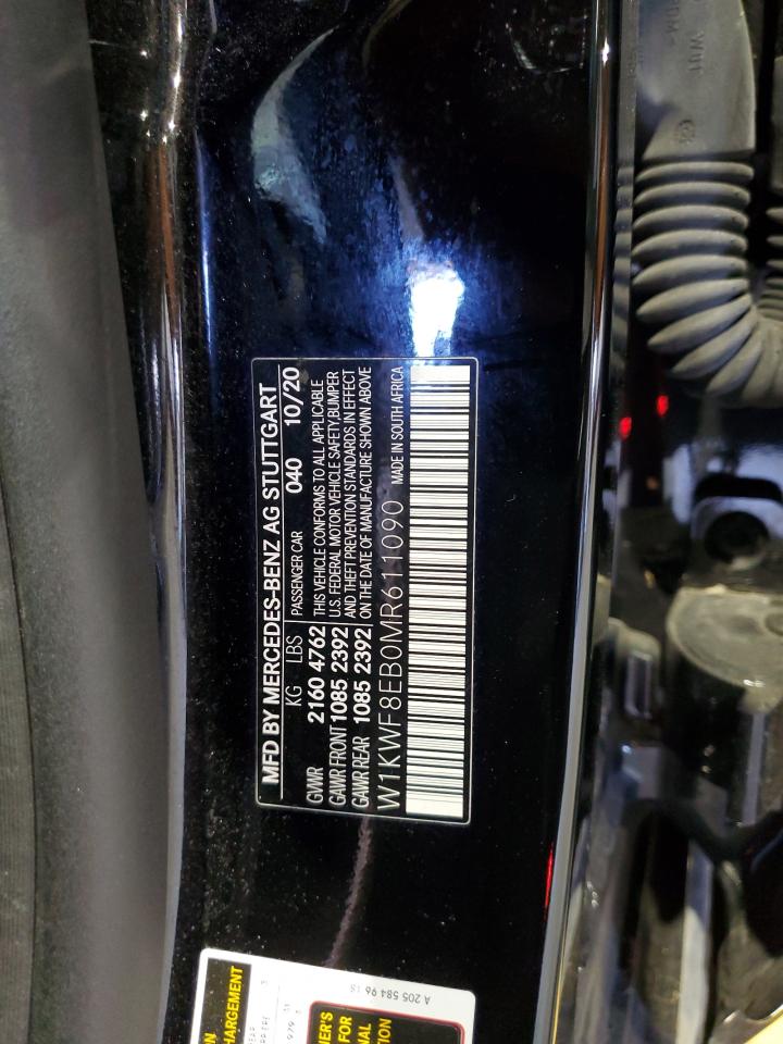 2021 Mercedes-Benz C 300 4Matic VIN: W1KWF8EB0MR611090 Lot: 86234945