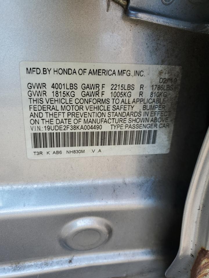 2019 Acura Ilx VIN: 19UDE2F38KA004490 Lot: 82661635