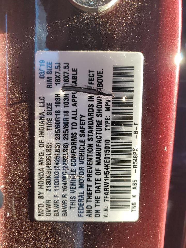 2019 Honda Cr-V Ex VIN: 7FARW1H54KE015010 Lot: 87013755