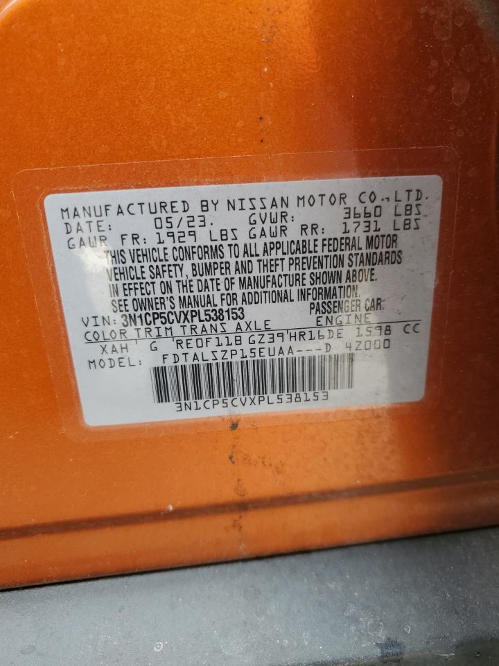 2023 Nissan Kicks Sv VIN: 3N1CP5CVXPL538153 Lot: 84882085