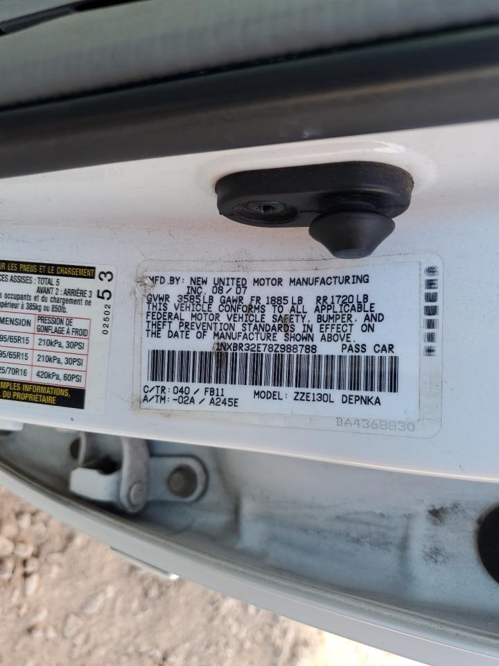 2008 Toyota Corolla Ce VIN: 1NXBR32E78Z988788 Lot: 85879505