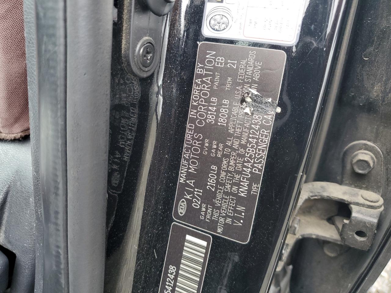 2011 Kia Forte Ex VIN: KNAFU4A25B5412438 Lot: 81976425