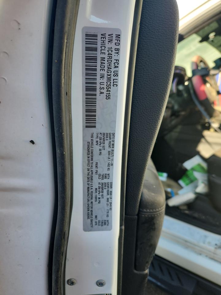 2021 Dodge Durango Sxt VIN: 1C4RDHAGXMC554155 Lot: 89663305